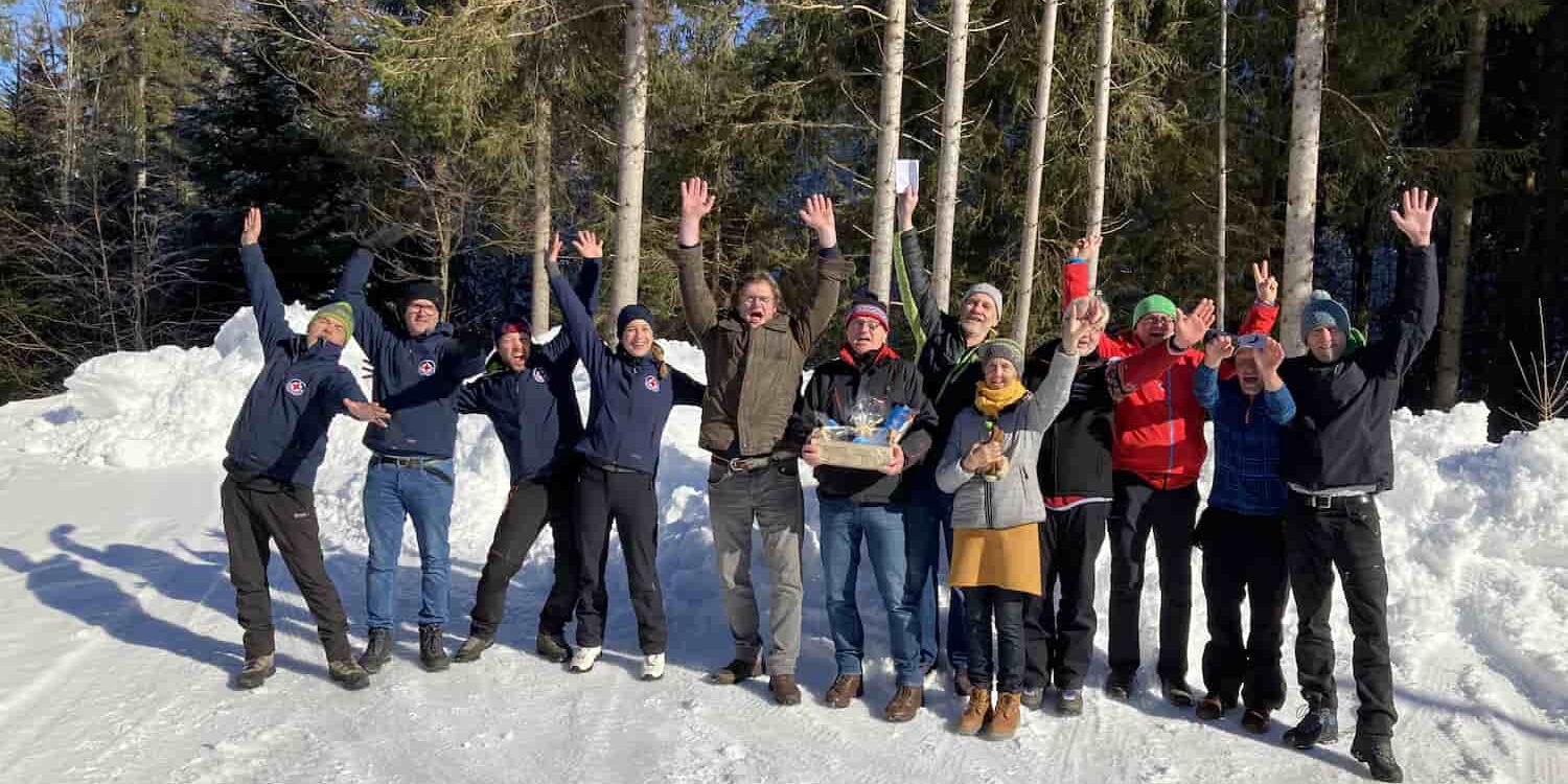 Teilnehmer Eisstockturnier am Eisplatz Lindenberg