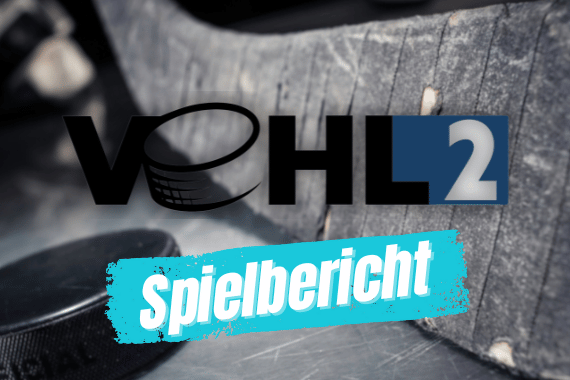 Spielbericht eines Eishockeyspiels mit Schalke und Puck, im Stil der WAHL2-Liga grafisch dargestellt.