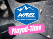 Hockeyschläger und Puck, darüber das WAEL-Logo der West Allgäu Eishockey Liga, Schriftzug "Playoff-Time".