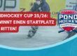 Schriftzug: Pondhockey Cup 25 in Lindenberg: Gewinnt einen Startplatz in Ritten.