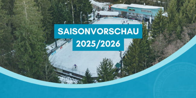 saisonvorschau-2025-2026 Luftbild vom Eisplatz mit dem Text Saisonvorschau 2025/2026