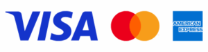 zahlungsmöglichkeiten Logos von VISA, Mastercard und American Express