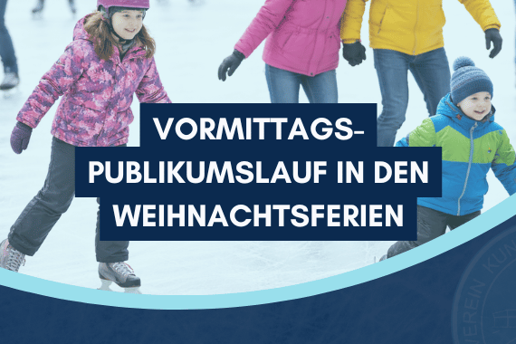 Vormittags-Publikumslauf in den Weihnachtsferien mit Kindern im Hintergrund