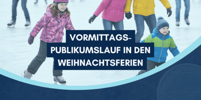 Vormittags-Publikumslauf in den Weihnachtsferien mit Kindern im Hintergrund