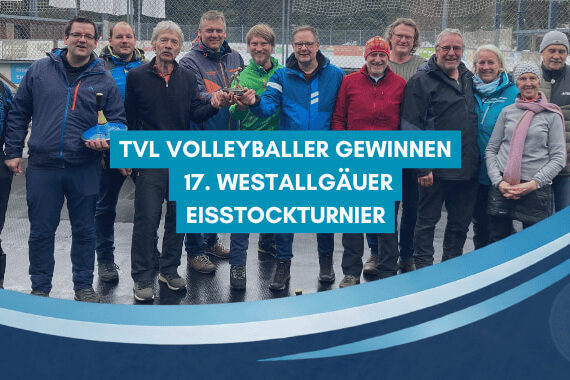 Gruppenfoto der Siegermanschaften beim 17. Westallgäuer Eisstockturnier am Eisplatz Lindenberg
